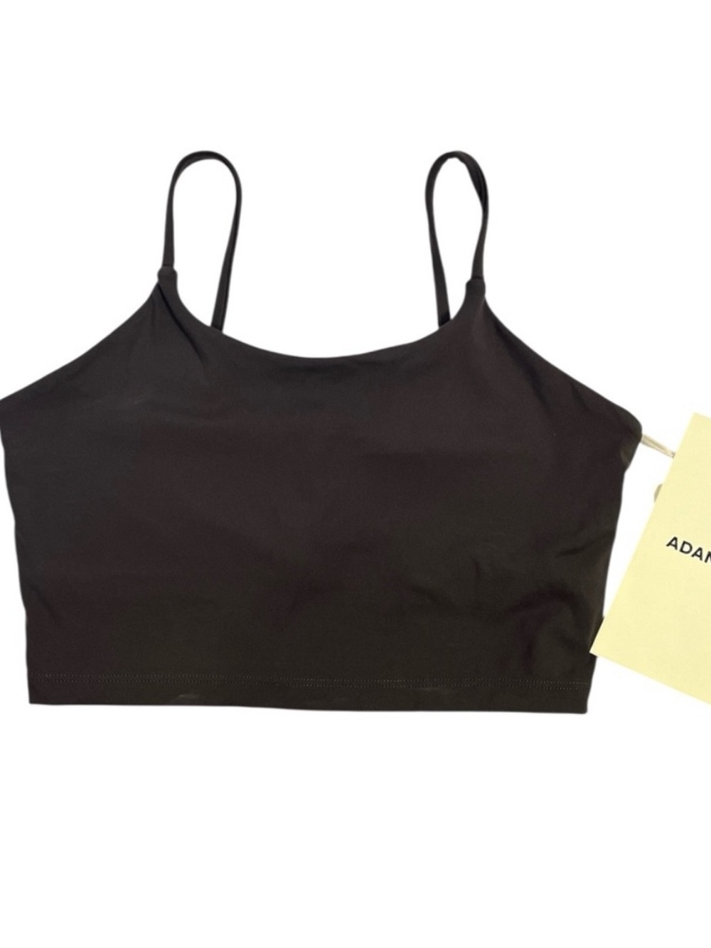 Adanola Dark Brown Ribbed Cropped Bralette